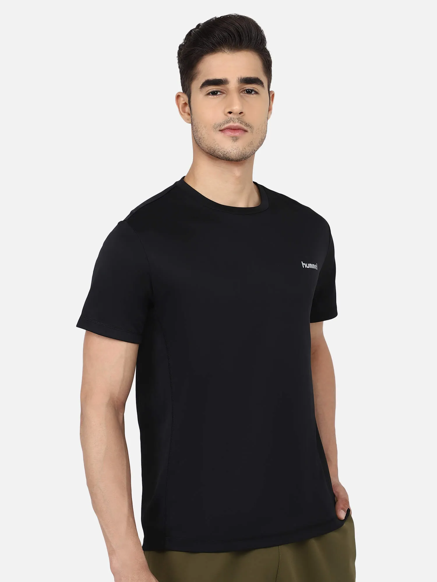 Adalwin Round Neck Half Sleeve Solid Regular fit Polyester T-shirt for Men Comfortable Breathable Fabric Stretchable for Everyday Use Ideal for Yoga Training Gym Running or Performance