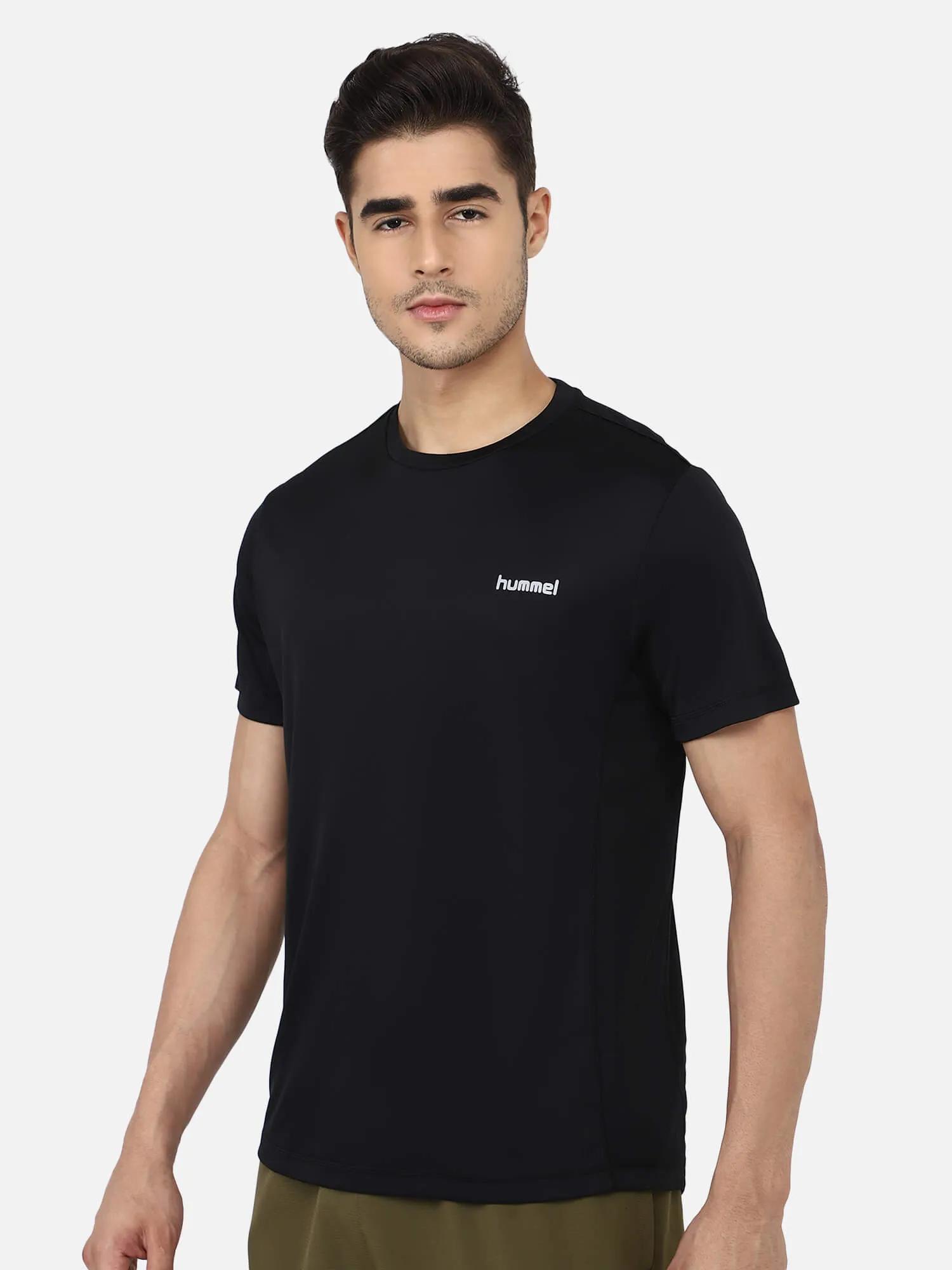 Adalwin Round Neck Half Sleeve Solid Regular fit Polyester T-shirt for Men Comfortable Breathable Fabric Stretchable for Everyday Use Ideal for Yoga Training Gym Running or Performance