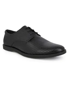 Alberto Torresi Textured Black Leather Office/ Dress Formal Derby Shoes