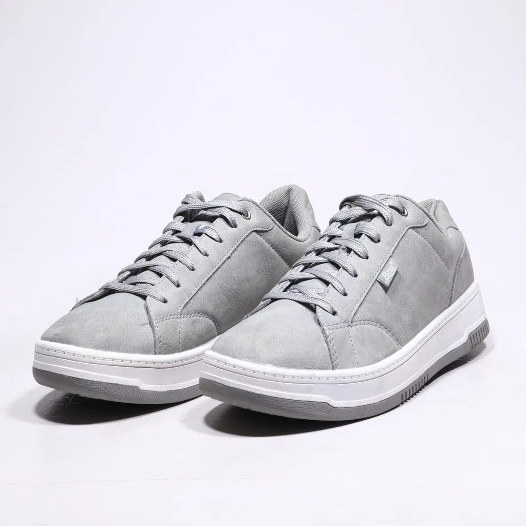 Bass Casual Lace Ups Leather Grey Color For Men