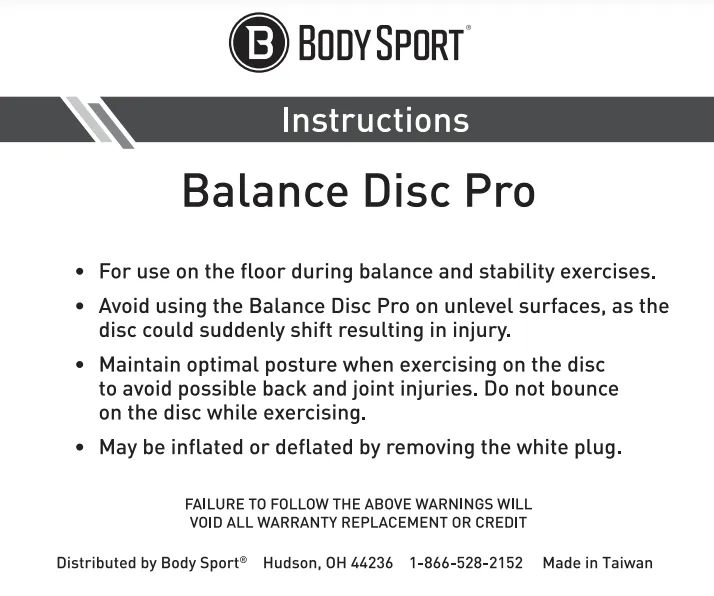 Body Sport&reg; Balance Disc Pro to Imporve Stability