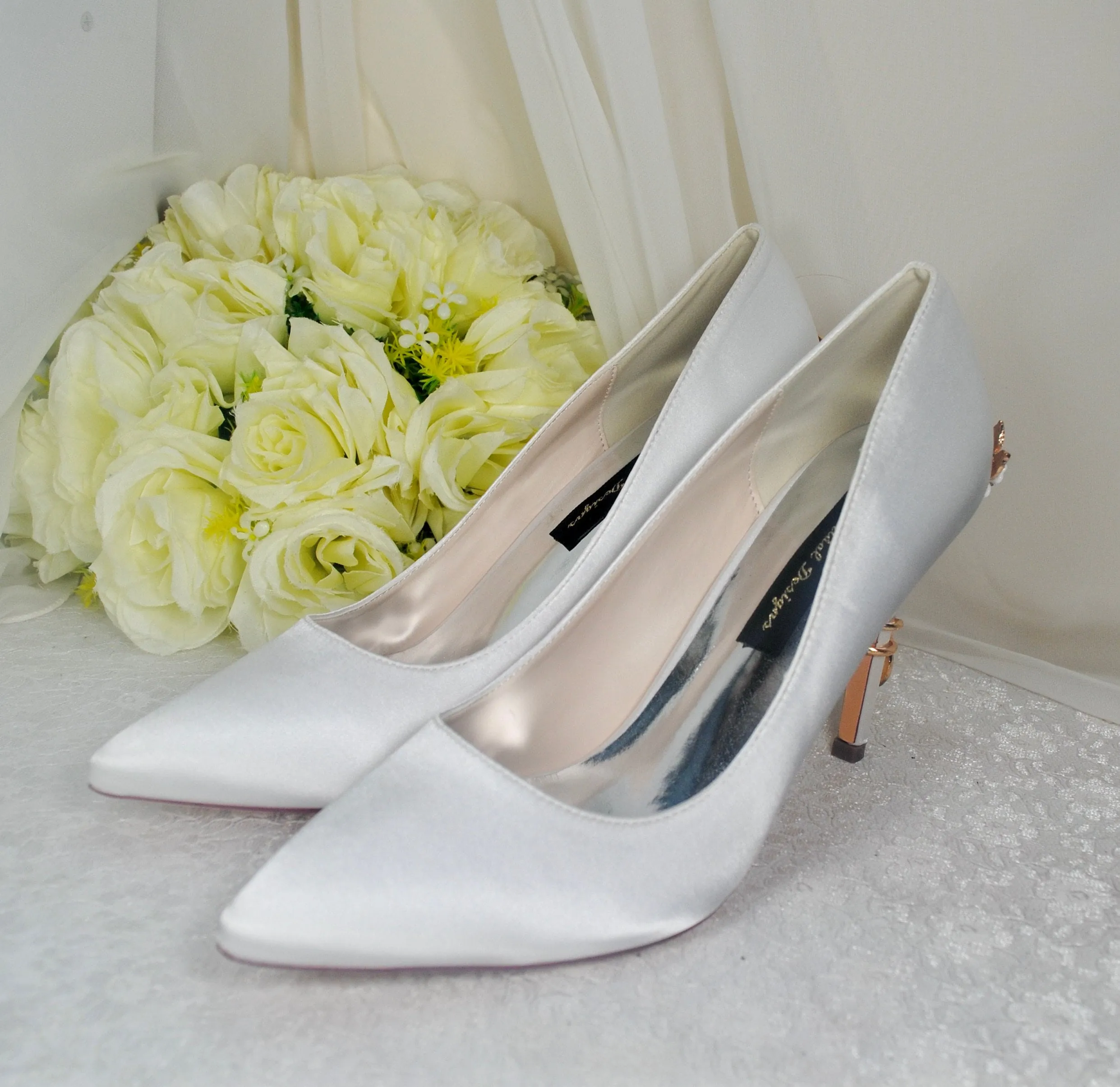 Cherry Blossom Heels with Matching Clutch Bag
