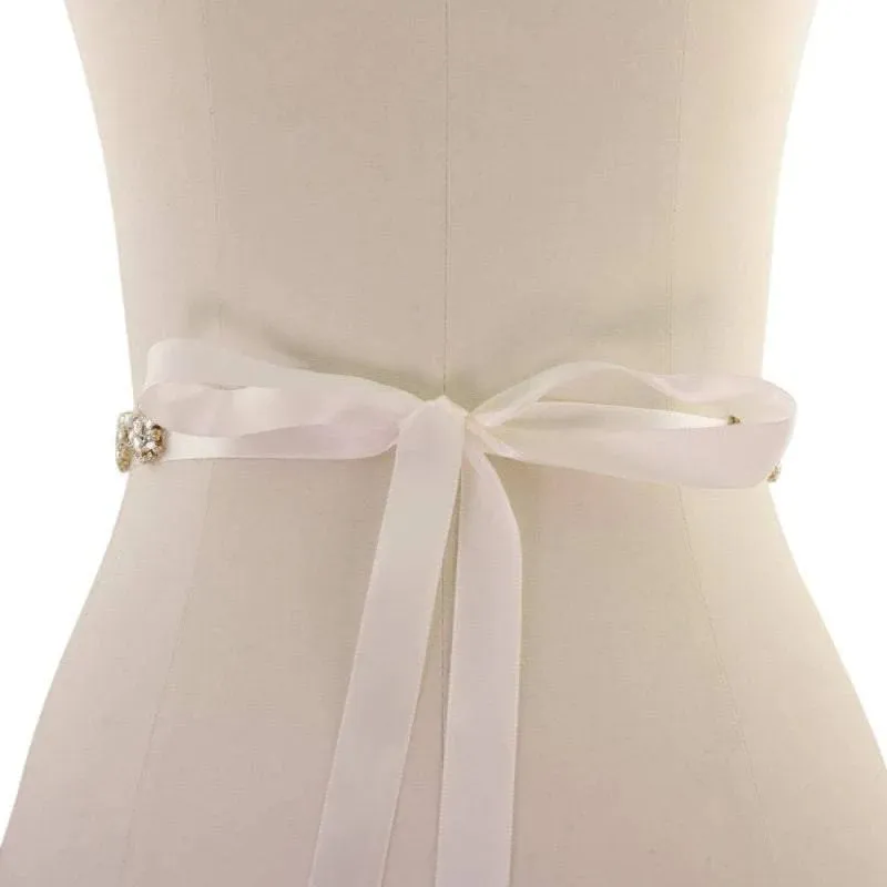 Crystal and Pearl Embellished Bridal Belt, Wedding Dress Belt, Organza Sash 1915