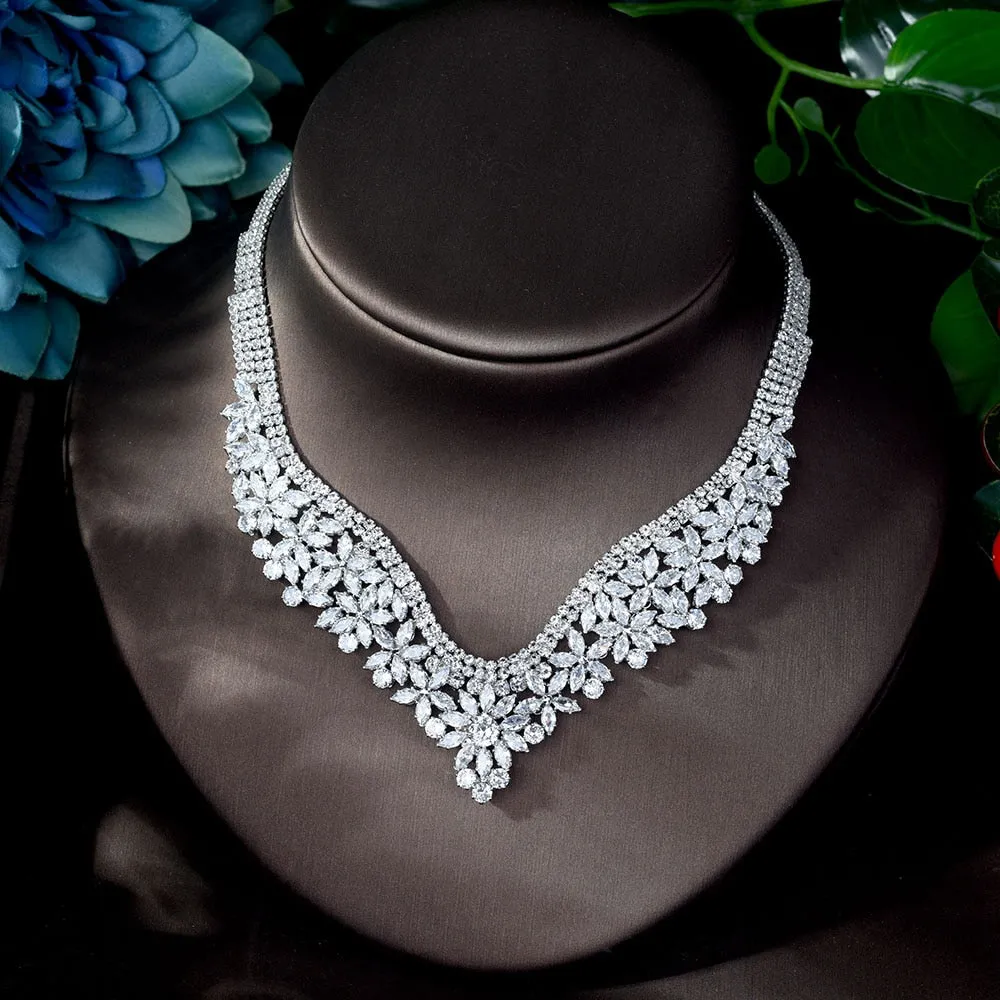 Elegant 4-Piece White Cubic Zircon Wedding Jewelry Set
