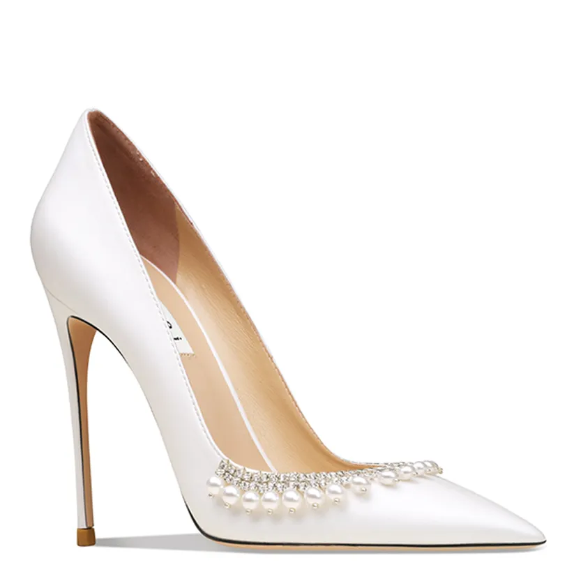 Funki Buys | Shoes | Women's Pearl Leather Wedding Stilettos