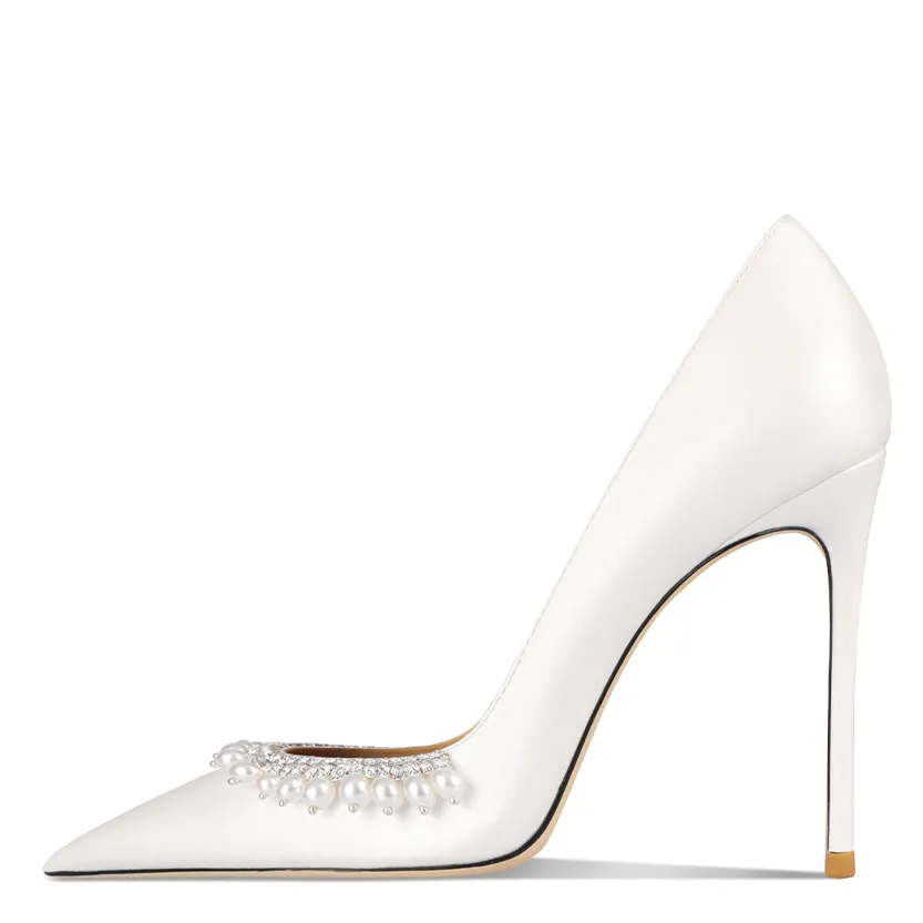 Funki Buys | Shoes | Women's Pearl Leather Wedding Stilettos