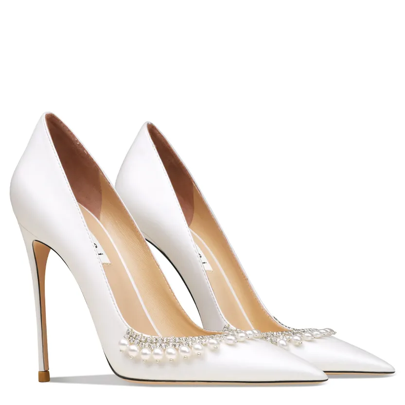 Funki Buys | Shoes | Women's Pearl Leather Wedding Stilettos