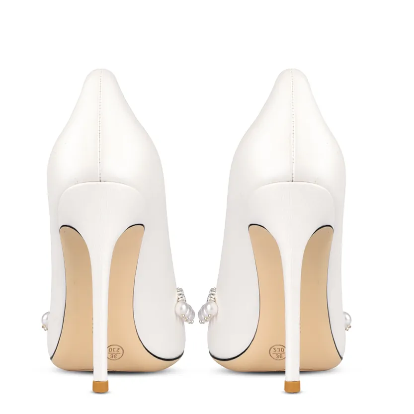 Funki Buys | Shoes | Women's Pearl Leather Wedding Stilettos