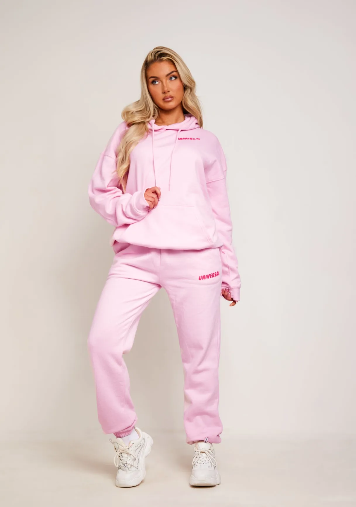 Grace Pink Oversized Graphic Hoodie