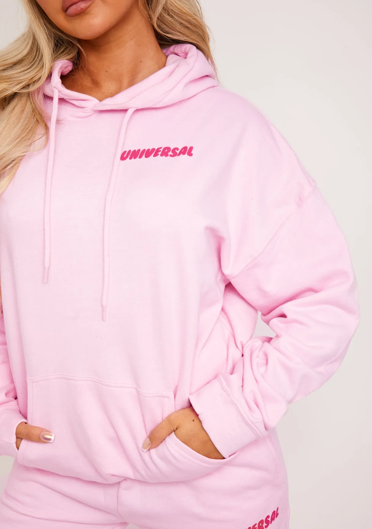 Grace Pink Oversized Graphic Hoodie