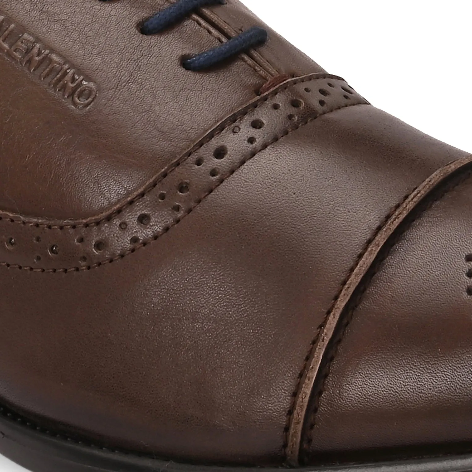 Men Premium Leather Brown Lace-Up Formal Derby Shoes (Exicom-65)