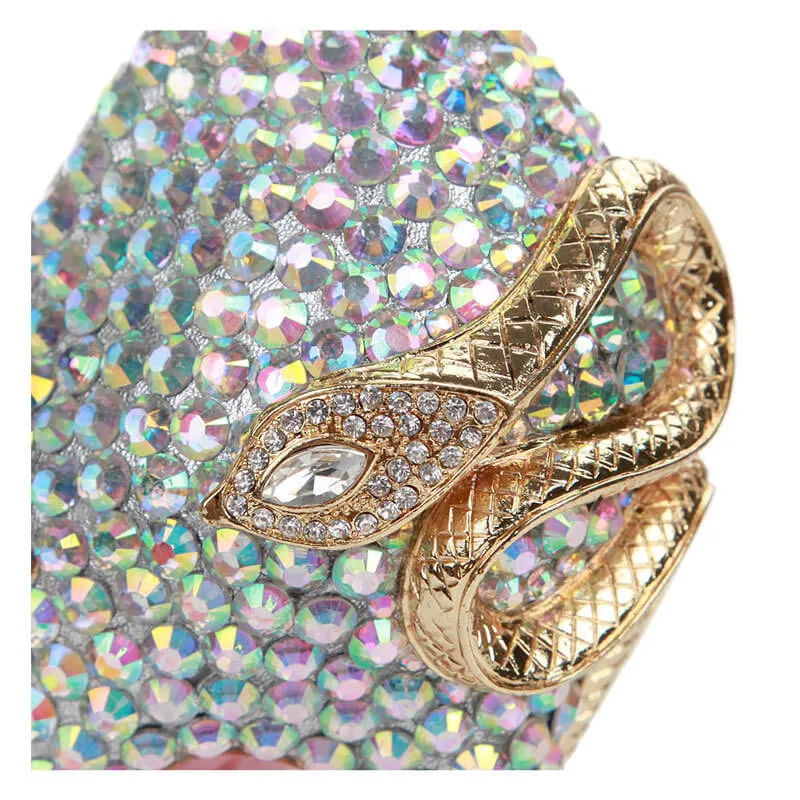 Multicolor Rhinestone Point Toe Ankle Stiletto Heel Pumps