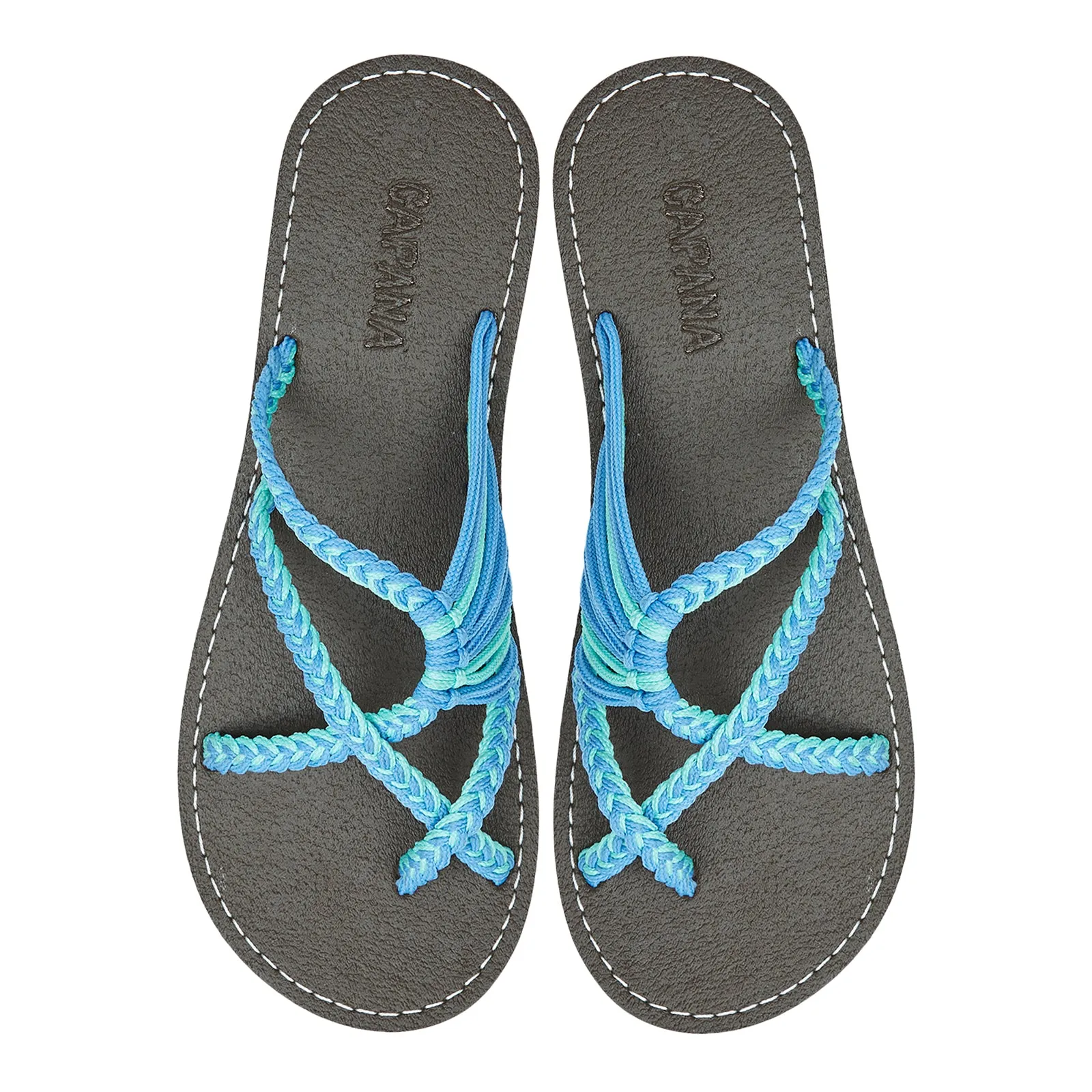 Oceanbliss - Turquoise Sky Blue Rope Sandals