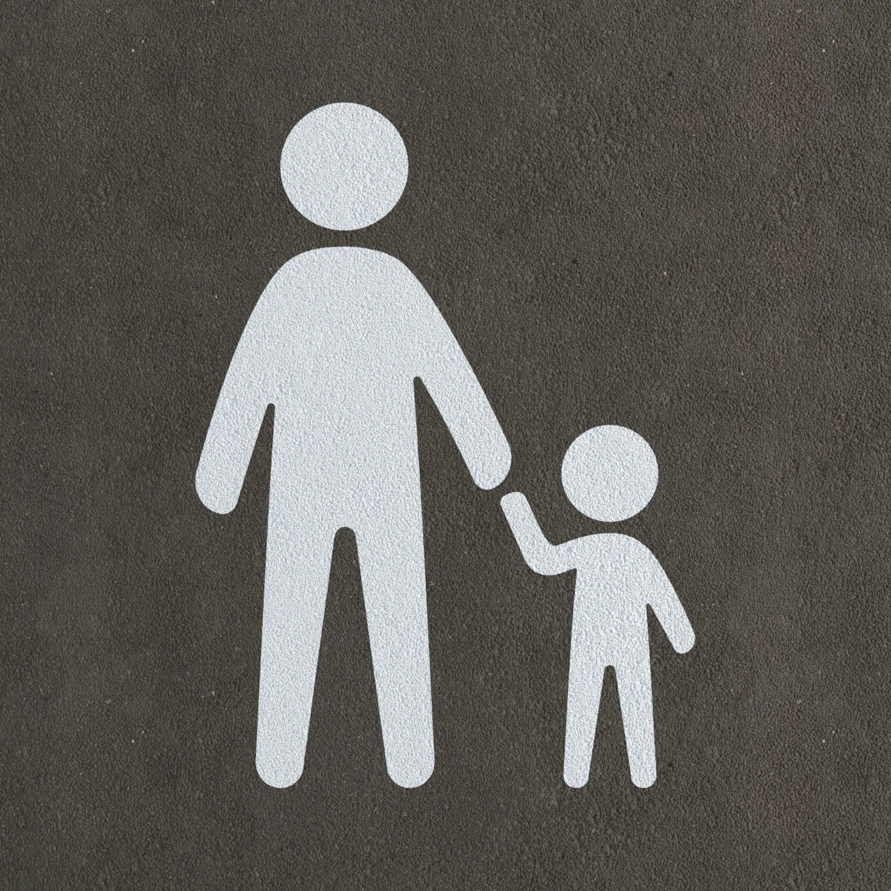Parent & Child Parking Sign Stencil - Large Family Parking Icon Template