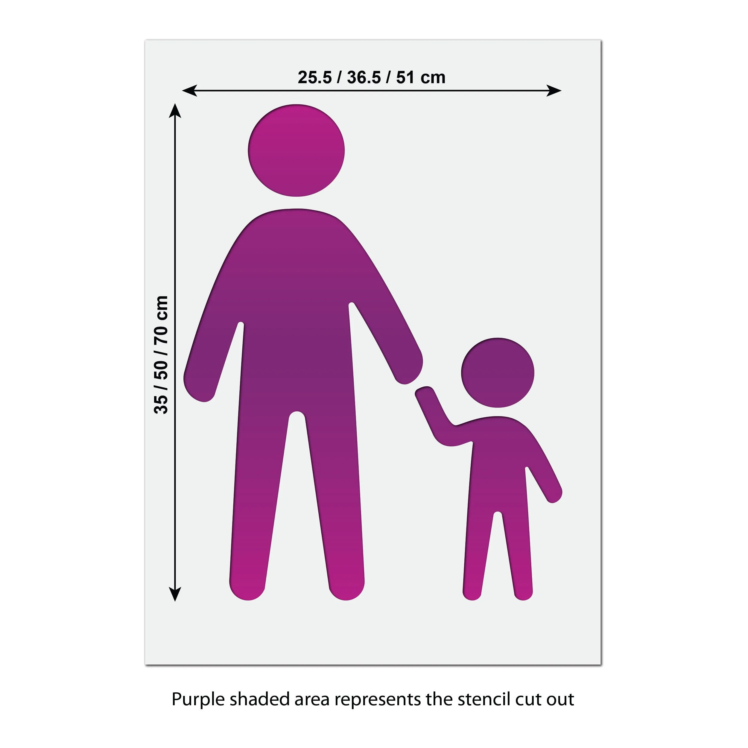 Parent & Child Parking Sign Stencil - Large Family Parking Icon Template