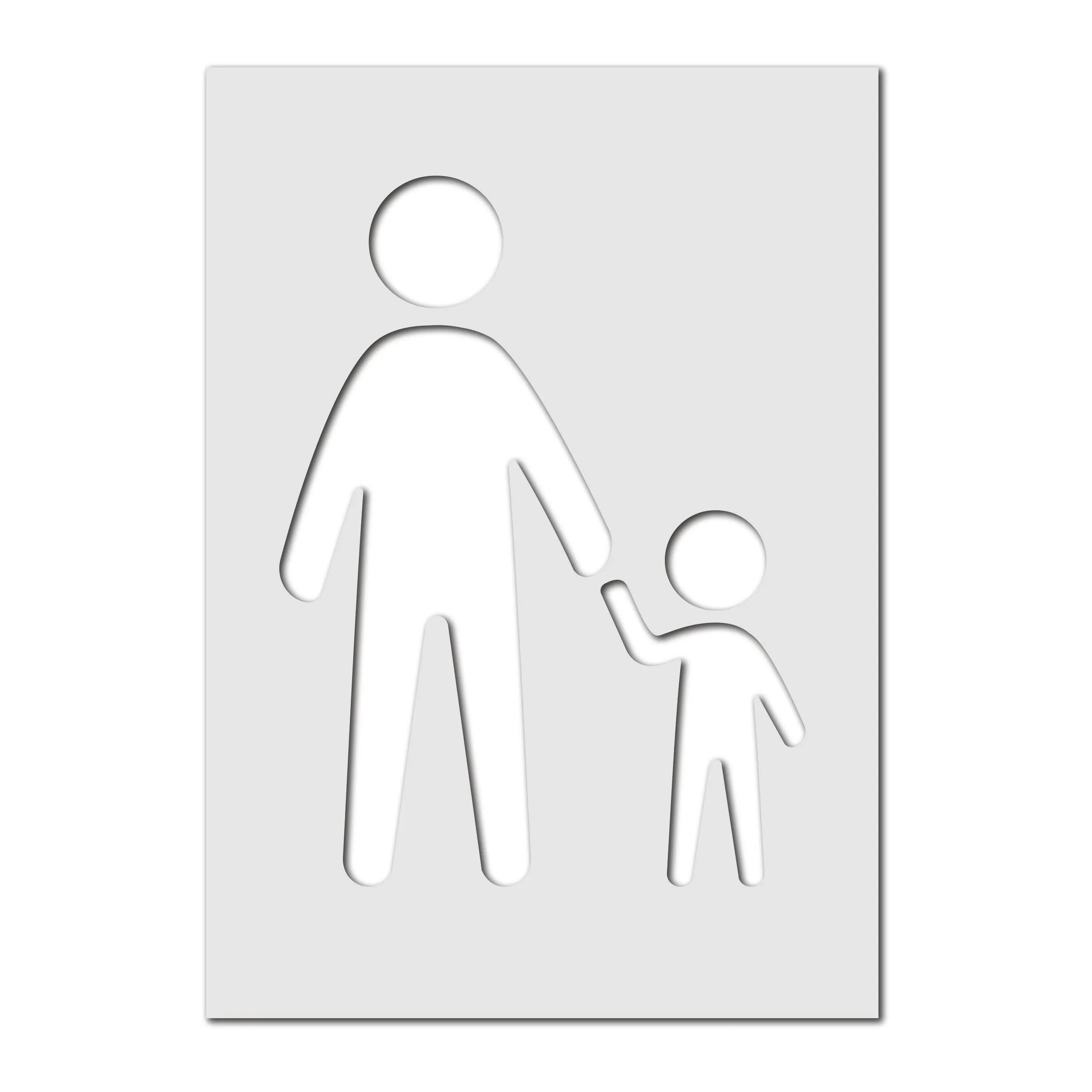 Parent & Child Parking Sign Stencil - Large Family Parking Icon Template