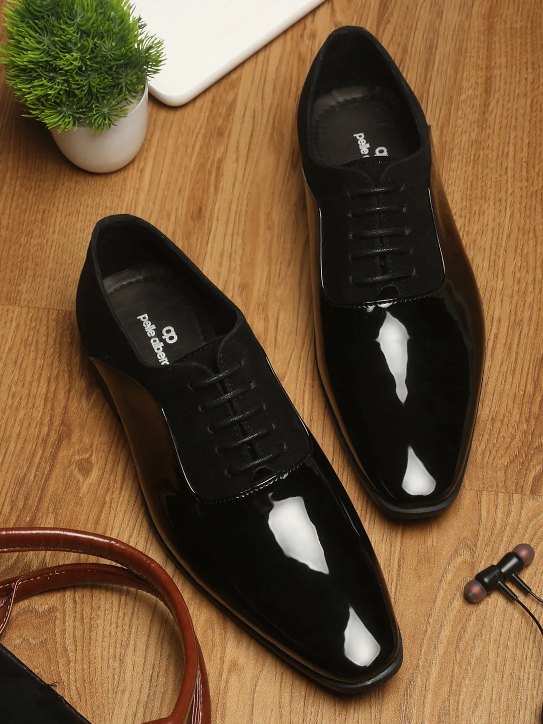 Pelle Albero Black Mens Formal Shoes