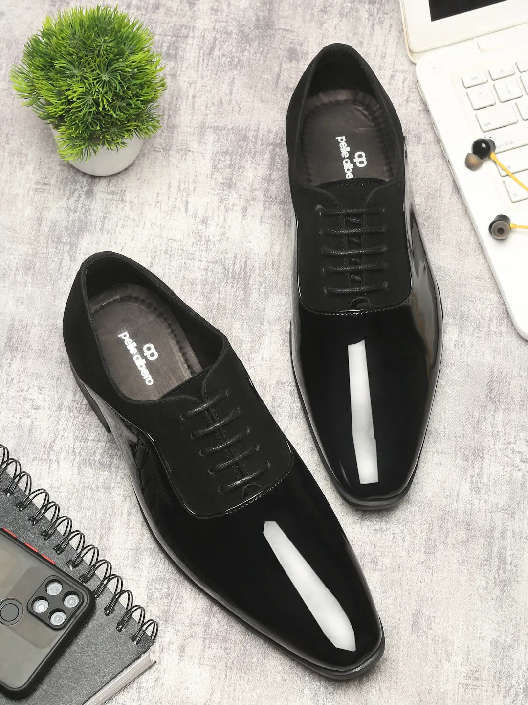 Pelle Albero Black Mens Formal Shoes