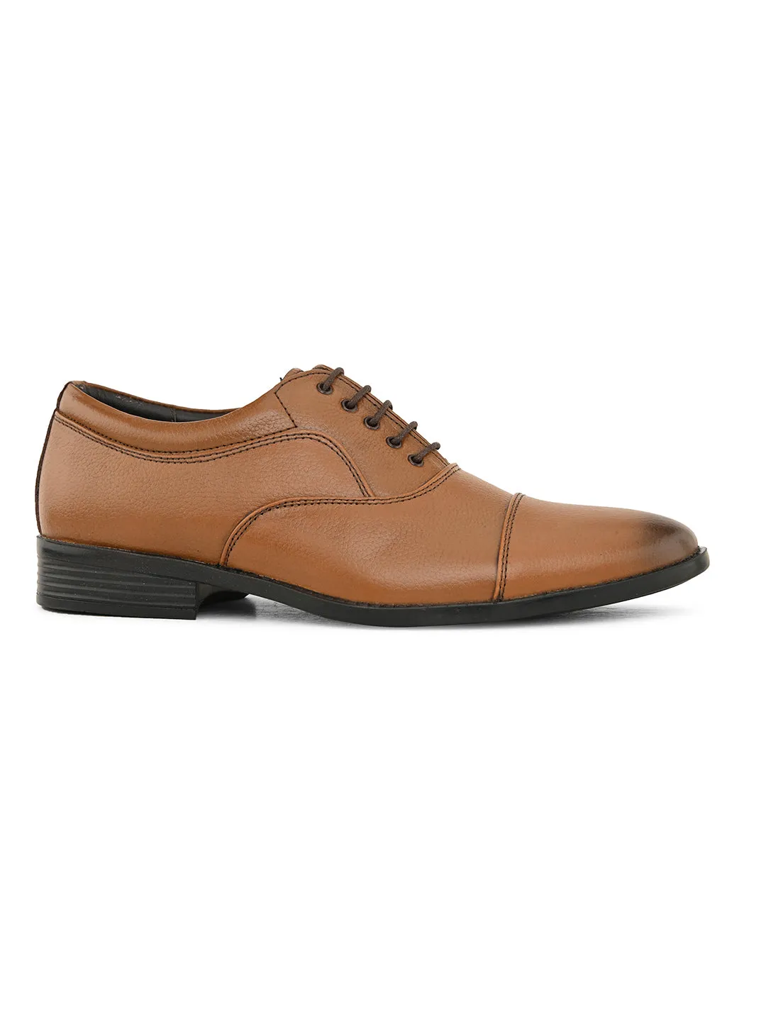 Pelle Albero Men's Tan Leather Lace-Up Formal Oxford