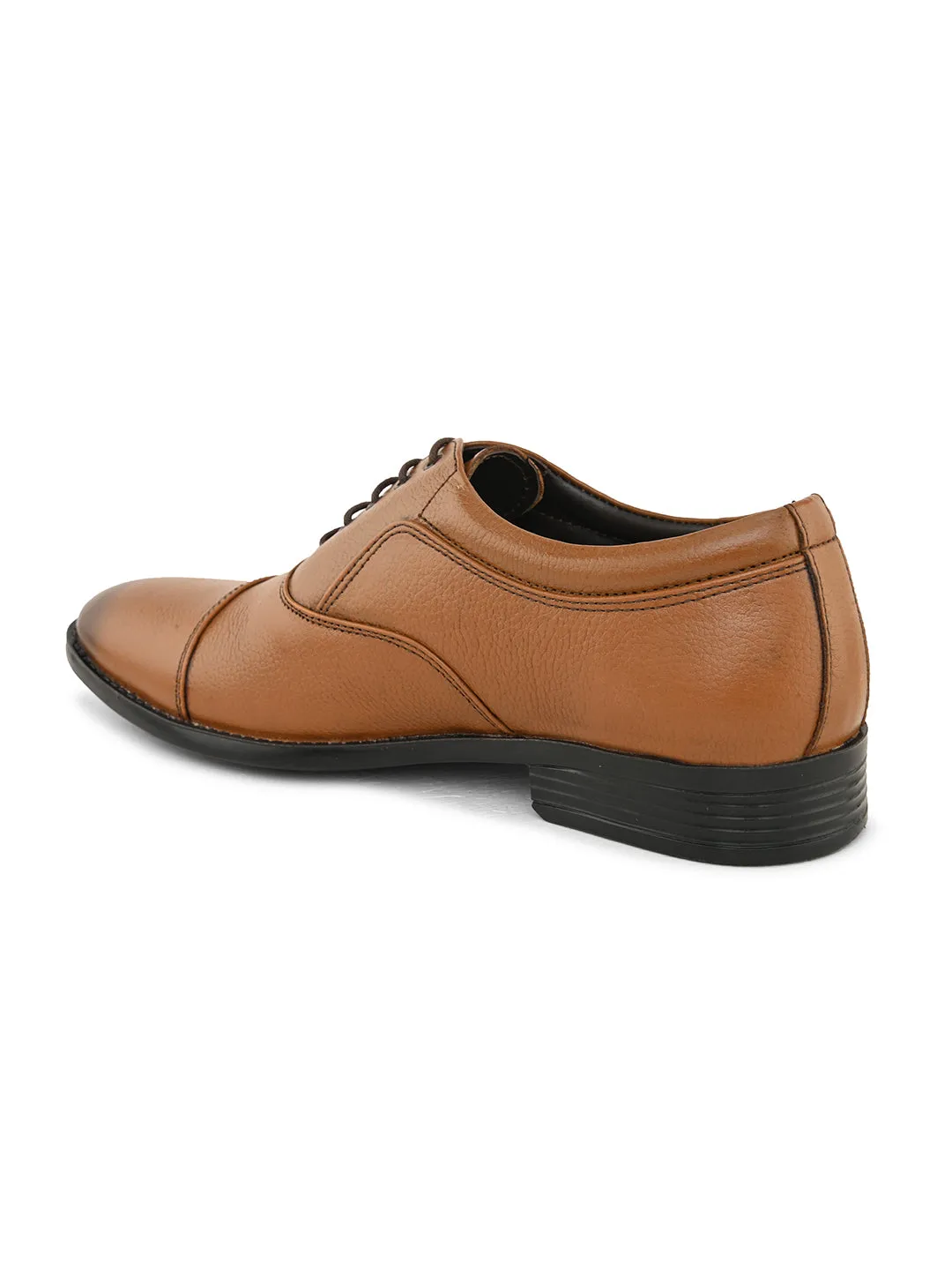Pelle Albero Men's Tan Leather Lace-Up Formal Oxford