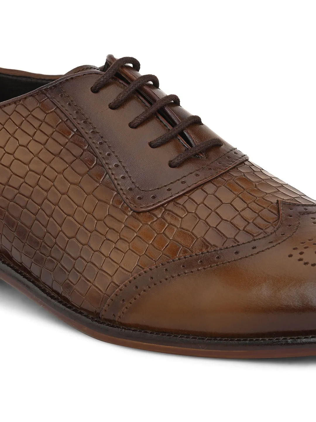 Pelle Albero Tan Designer Brogue Shoe