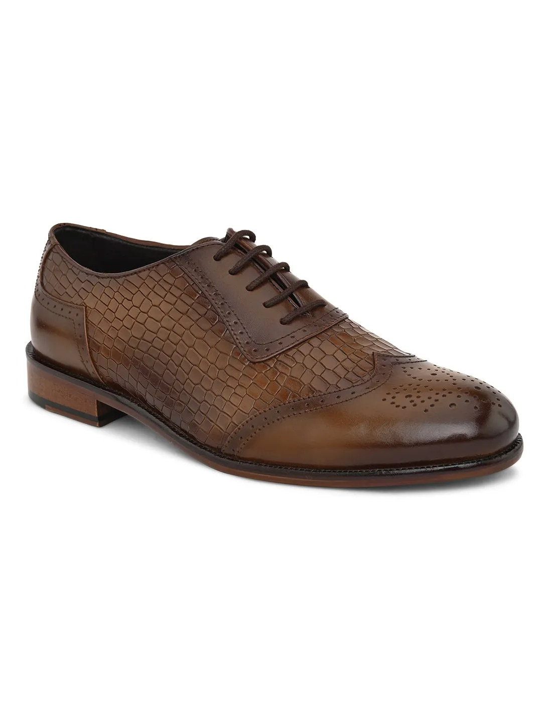 Pelle Albero Tan Designer Brogue Shoe