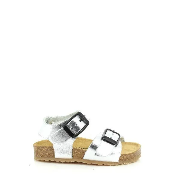 Plakton 851407 Metallic Grey Slingback Kids Sandals