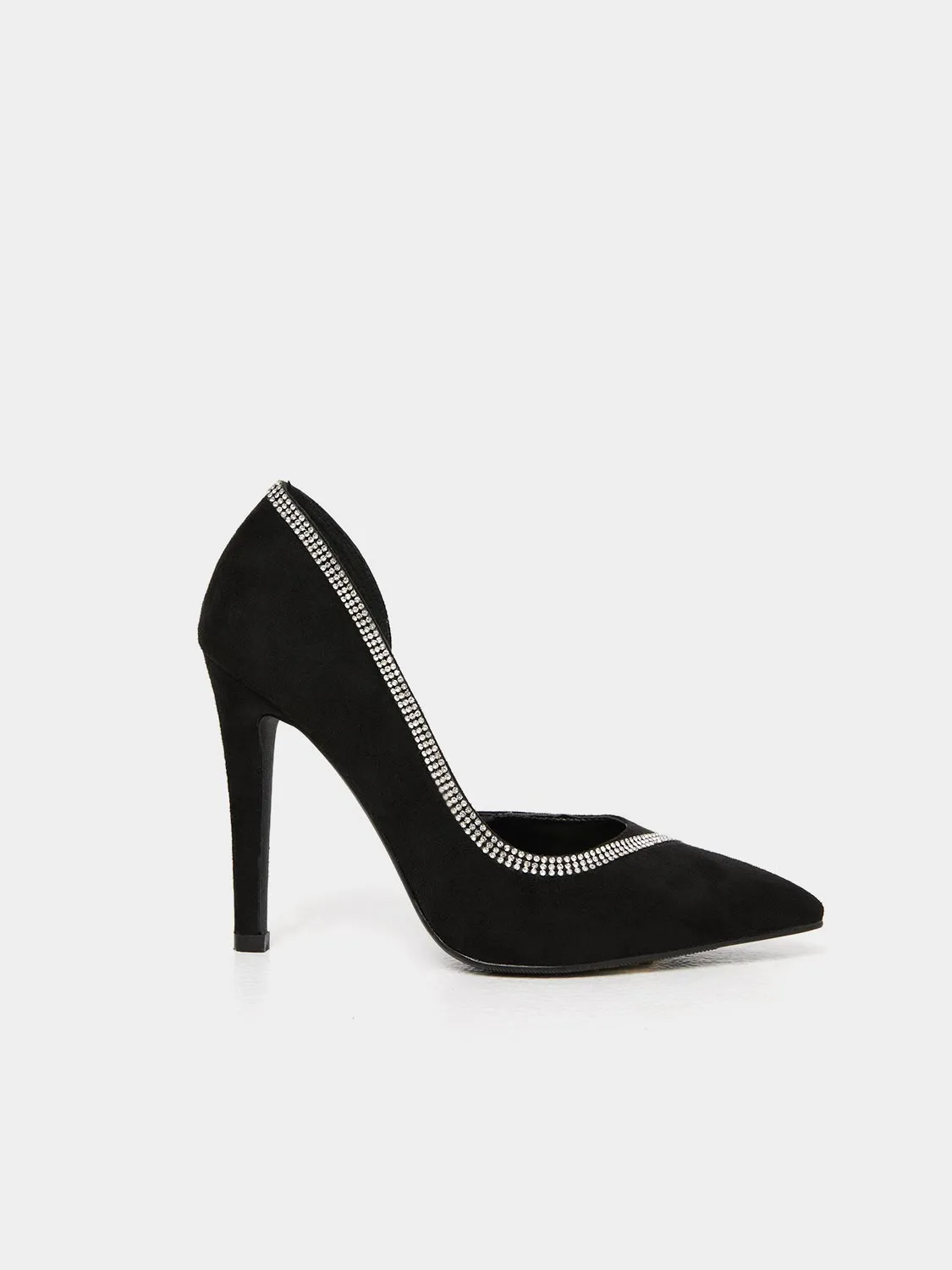 Pointed Toe Faux Suede High Heel Pump