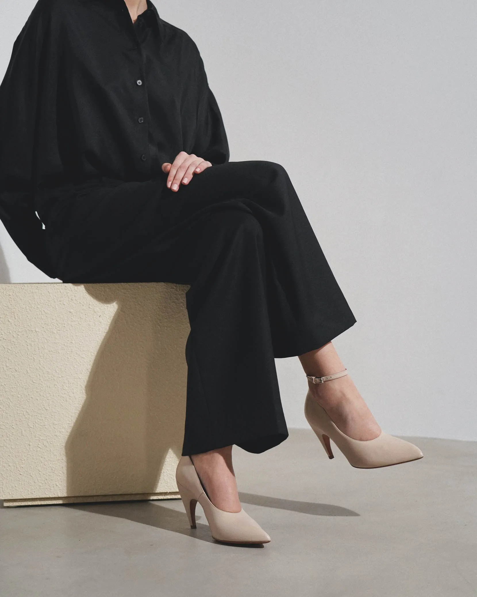 Pumps 90 beige leather pumps
