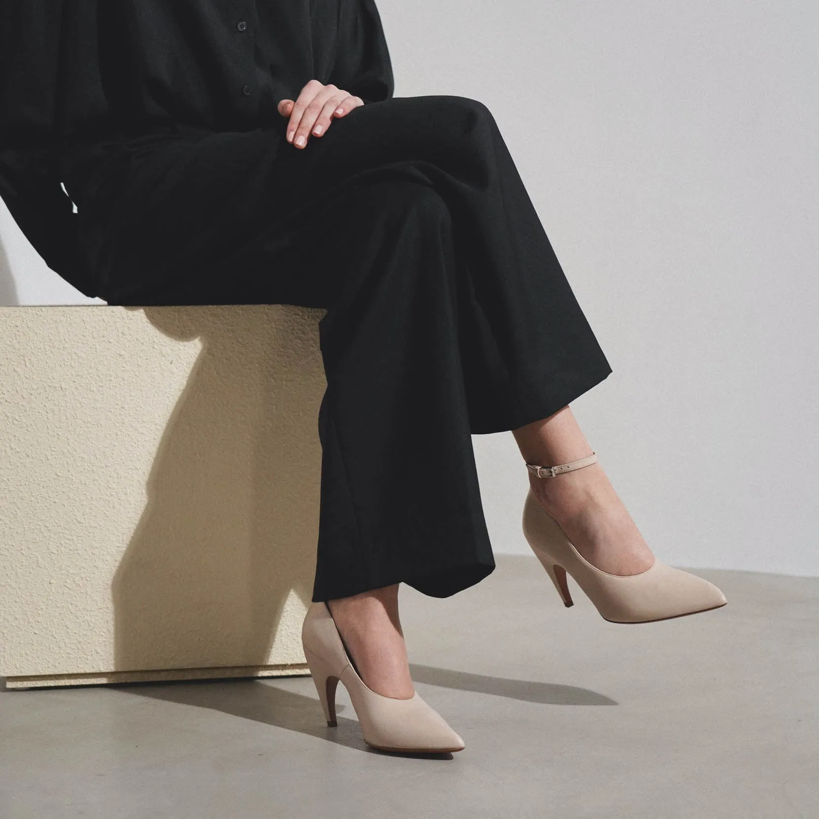 Pumps 90 beige leather pumps