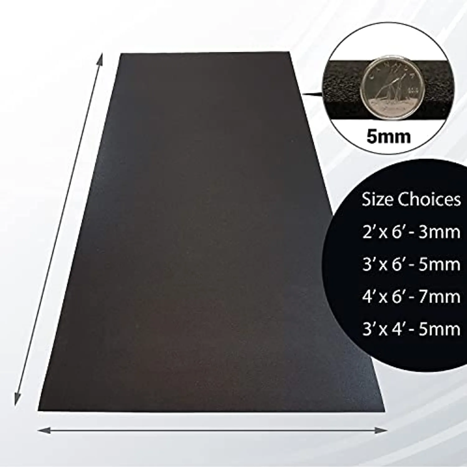 Rubber King All-Purpose Fitness Mats - A Premium Durable Low Odor Exercise Mat with Multipurpose Functionality Indoor/Outdoor (3' x 4', 5mm)