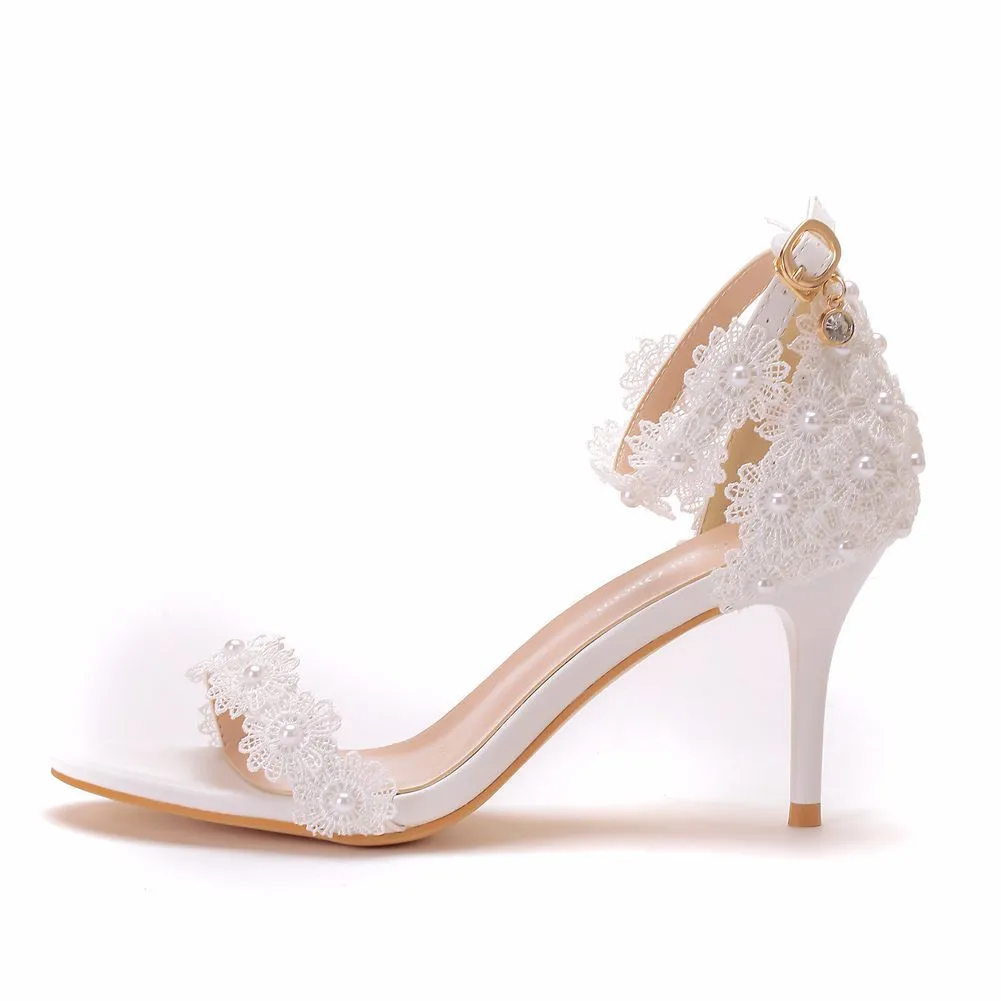 Soulmates Bridal Shop  / thin heel shoes white Elegant Wedding Dress