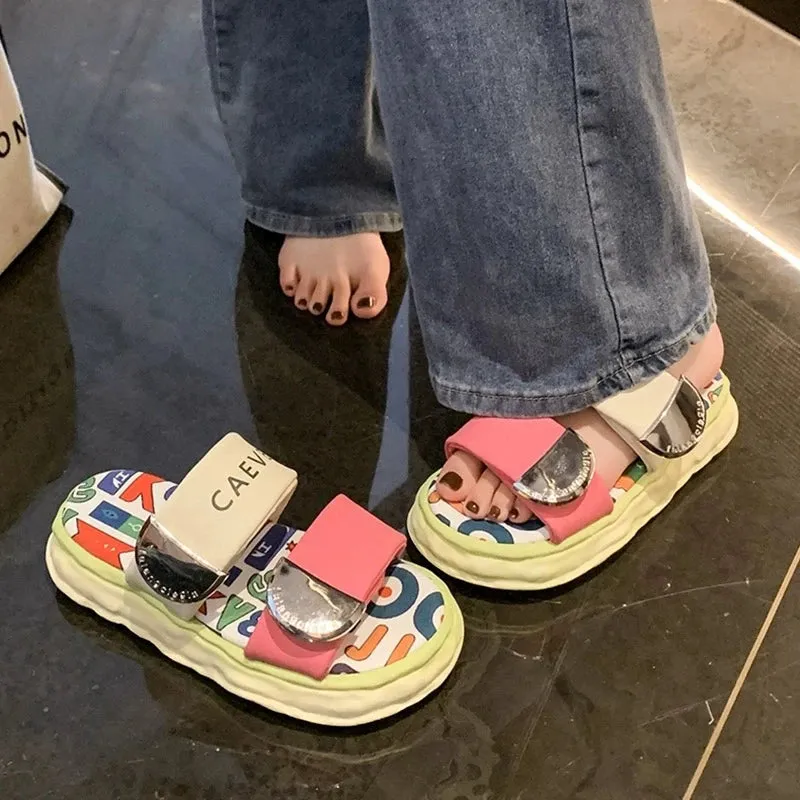 Sunshine Stride Women's Platform Cross Slippers