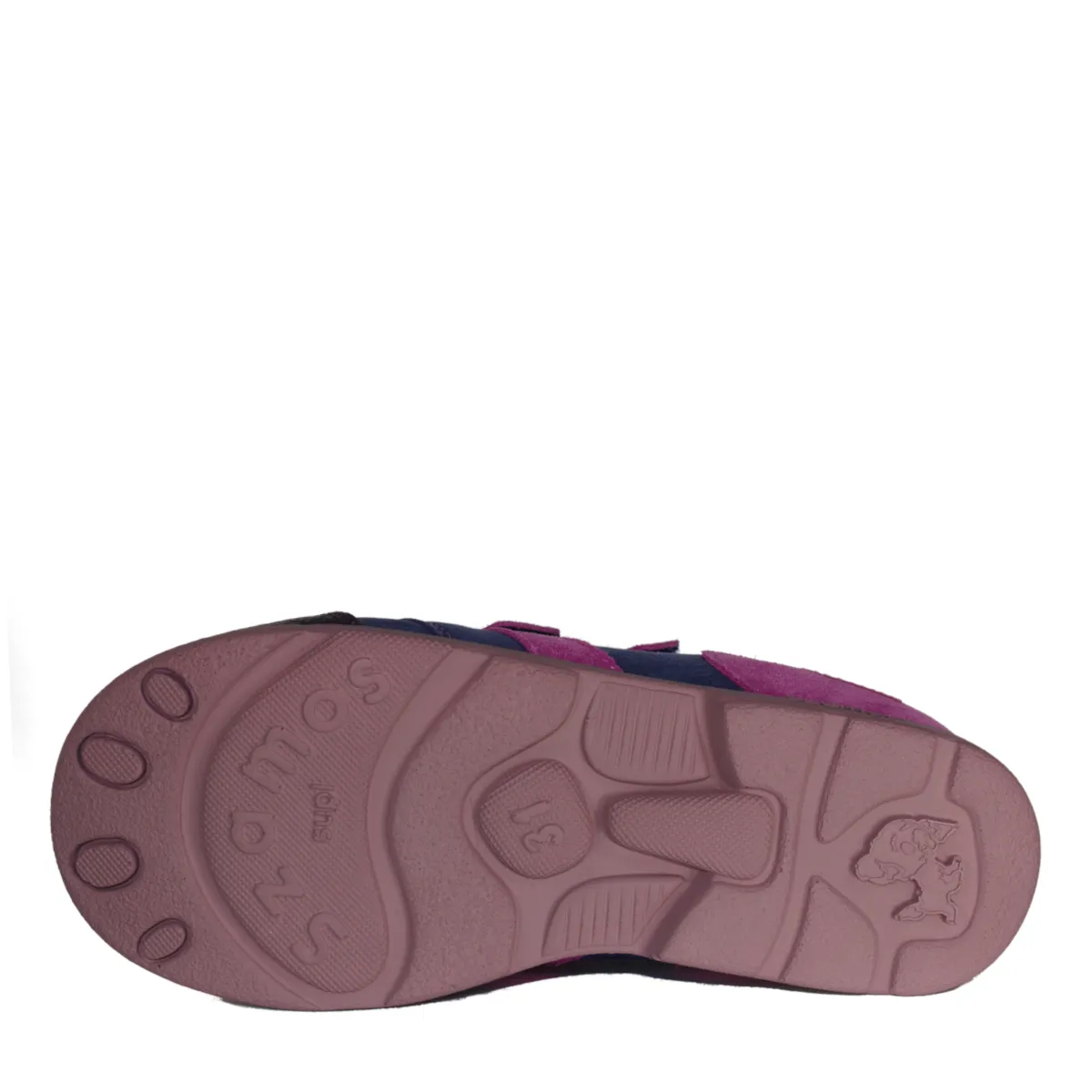 Szamos kid girl supinated sneakers purple with fuxia velcro straps and heart decor little kid/big kid size