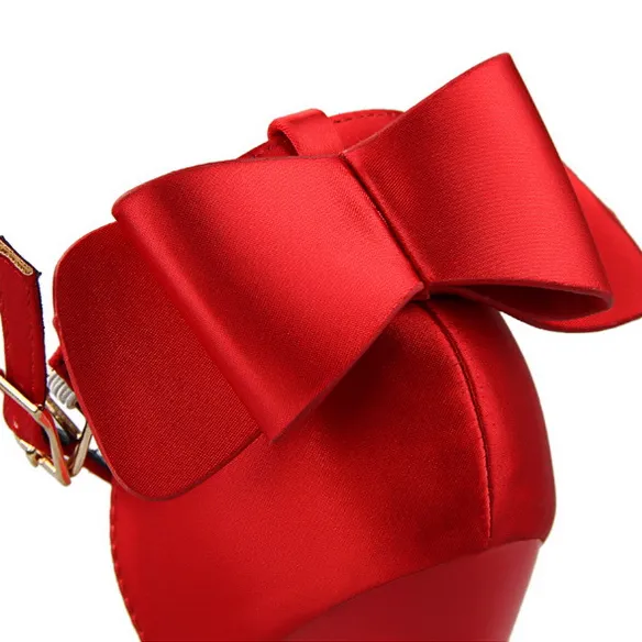 Tillbuy Bow Knot Strap Pumps