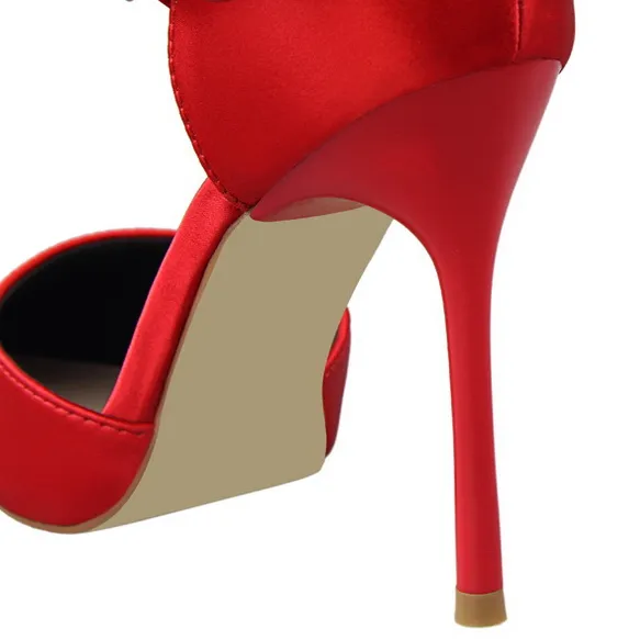 Tillbuy Bow Knot Strap Pumps