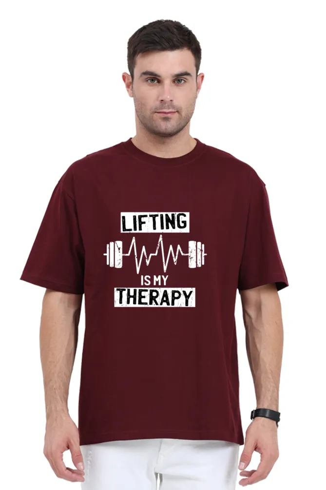 Weight lifting Therapy Printed Oversized T-shirt for Men