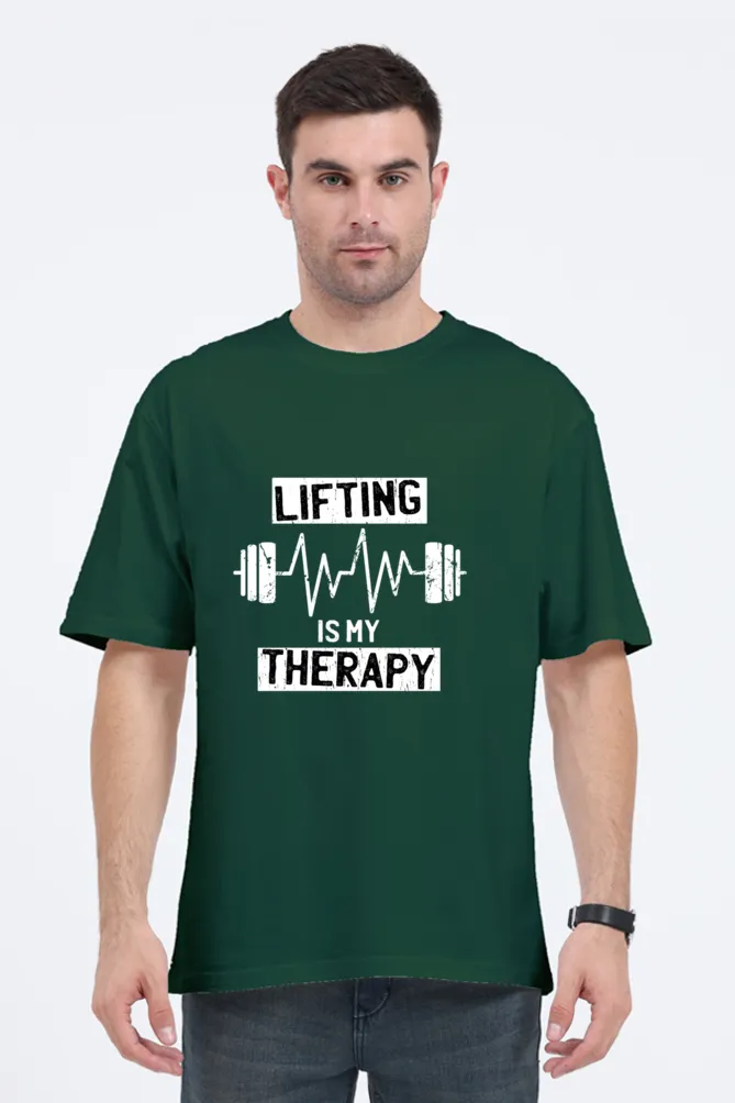 Weight lifting Therapy Printed Oversized T-shirt for Men