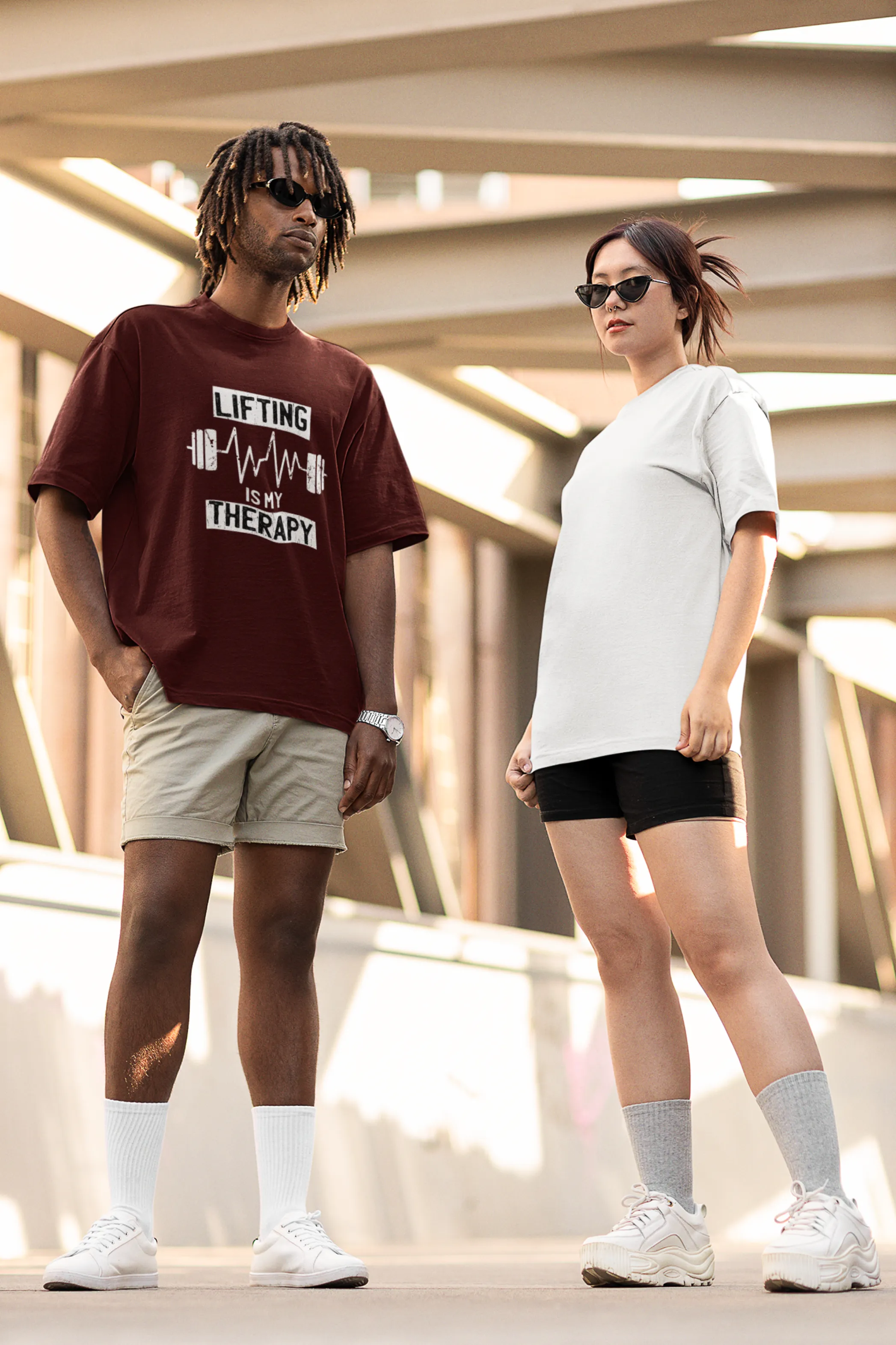 Weight lifting Therapy Printed Oversized T-shirt for Men